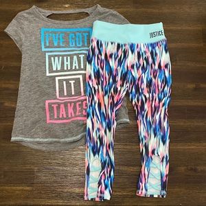 Justice active 2 piece set